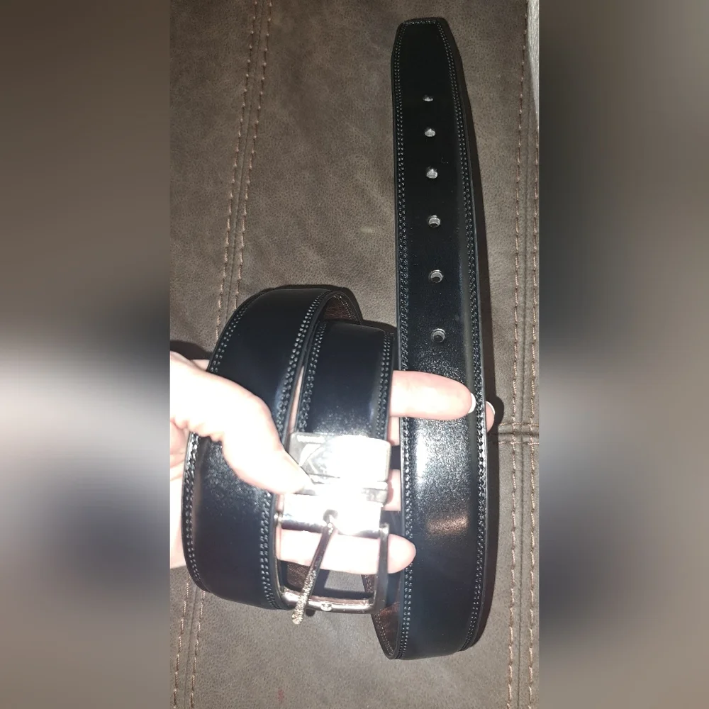 Mens Nautica Reversible Synthetic Leather Dress Black & Brown Belt Size 40